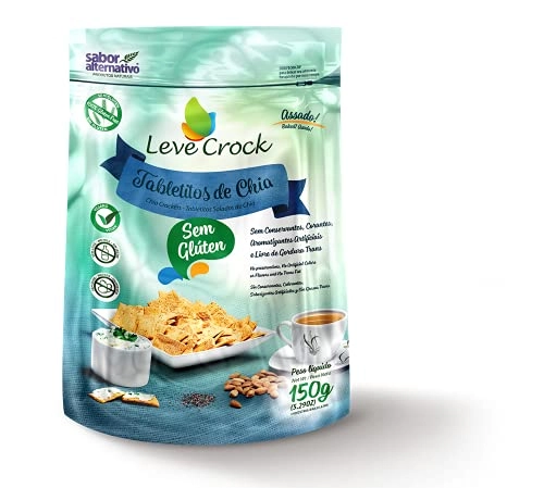 Biscoito Tabletito Salgado Chia Sem Glúten Leve Crock 150g