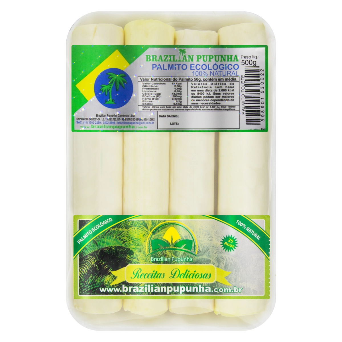 Palmito Tolete Ecológico Brazilian Pupunha 500g