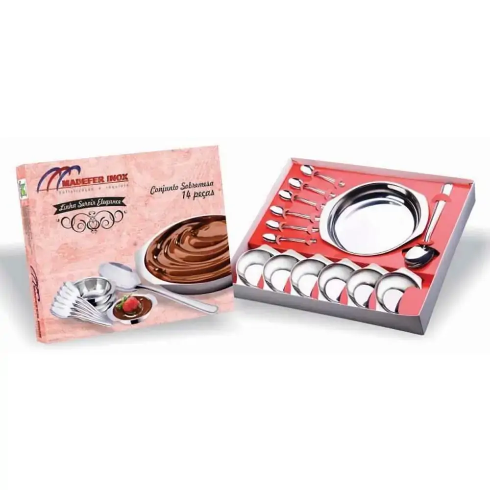 Conjunto.madefer P/sobremesa Inox 14 Pecas