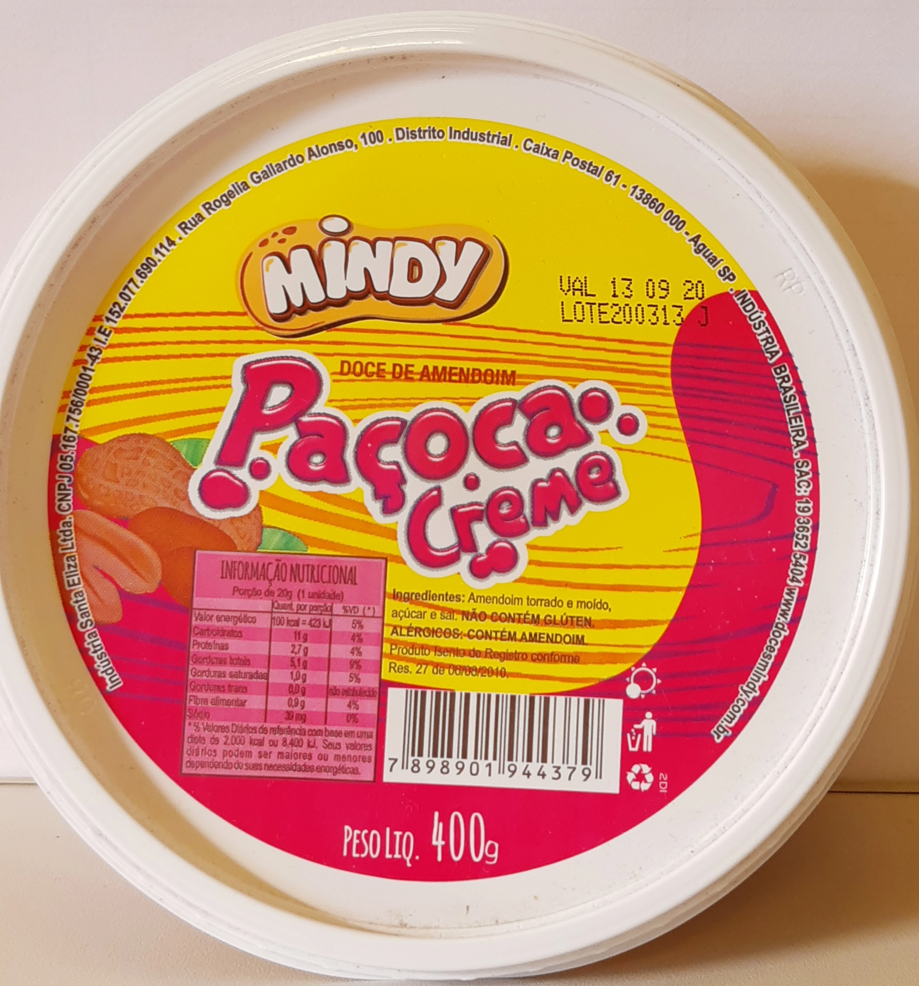 Pacoca Mindy Creme