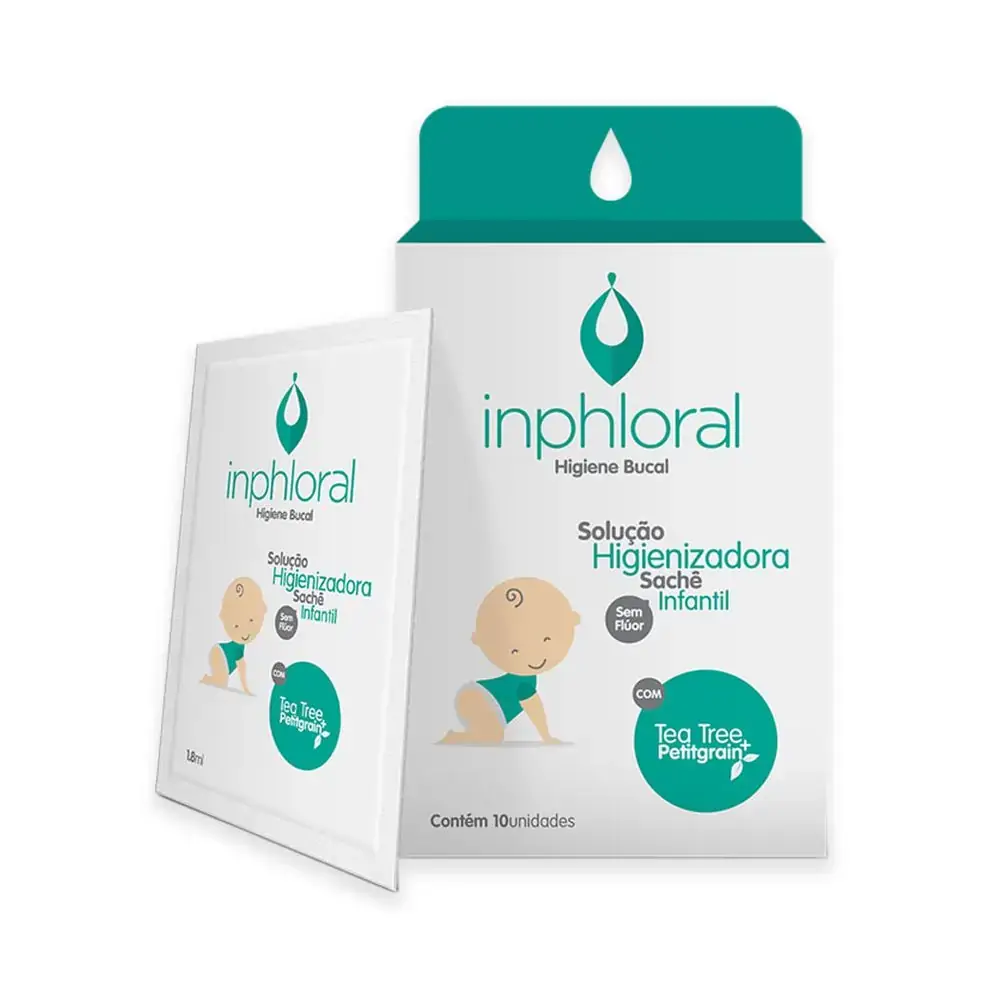 Lenço Umedecido Higiênico Bucal Infantil Natural Com 10 Saches - Inphloral