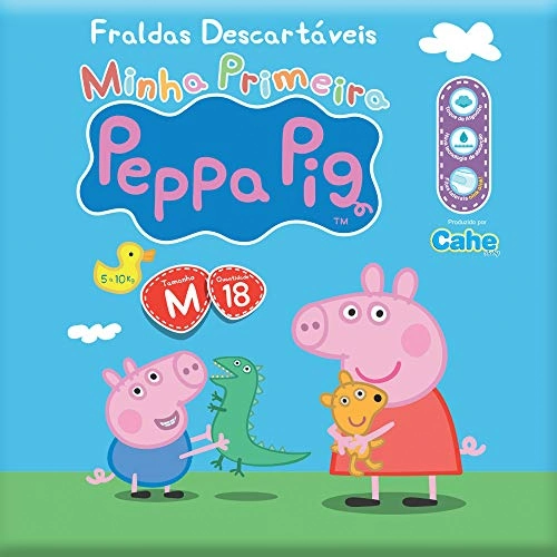 Fralda Peppa Pig Pratica C/18un Tam.m