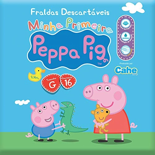 Fralda Peppa Pig Pratica C/16un Tam.g