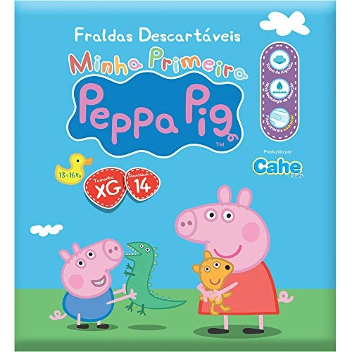 Fralda Peppa Pig Pratica C/14un Tam.xg