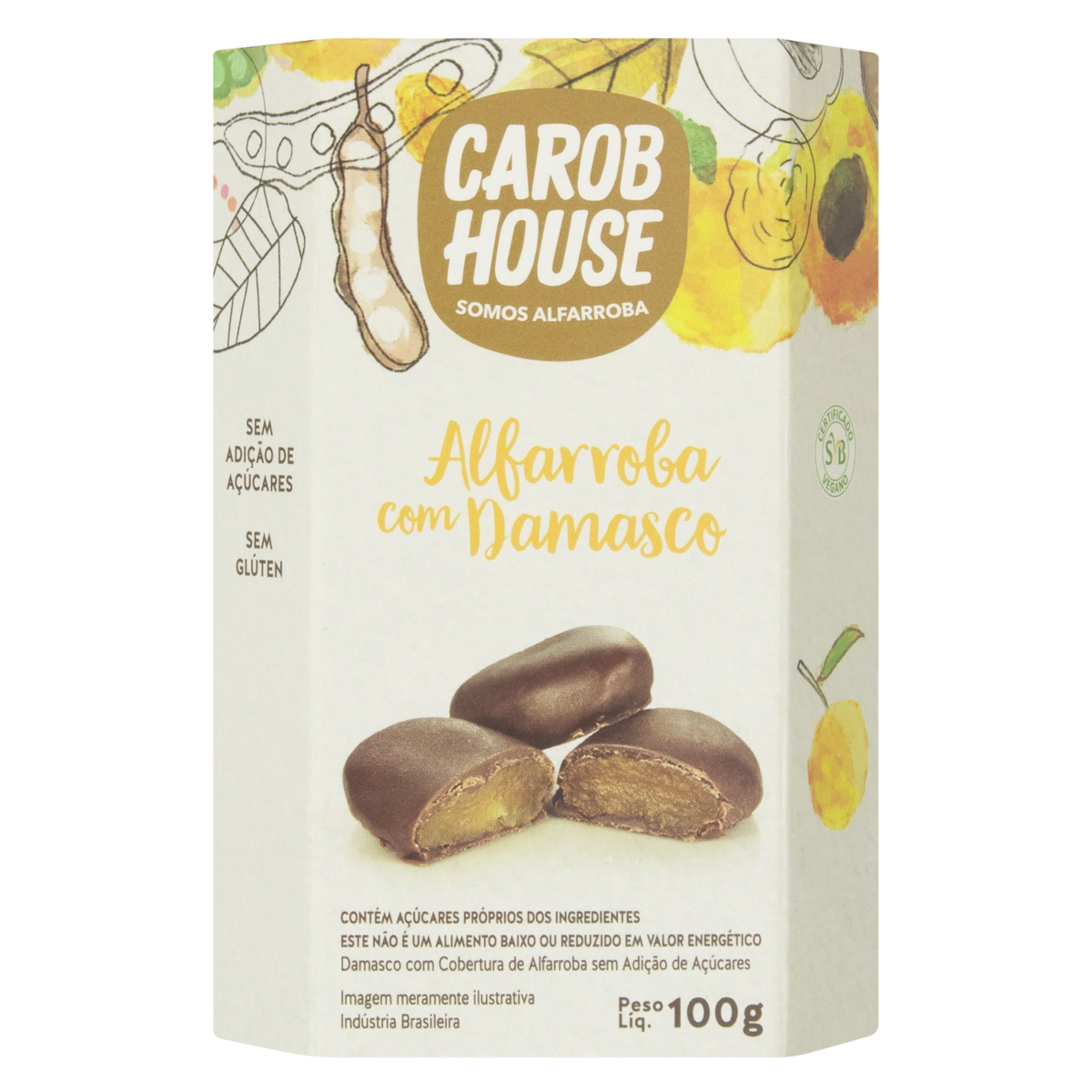 Alfarroba Com Damasco Carob House Caixa 100g