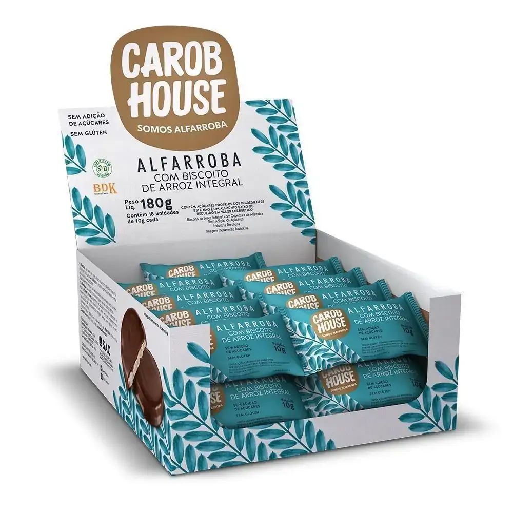 Alfarroba Com Biscoito De Arroz Integral 10g Carob House