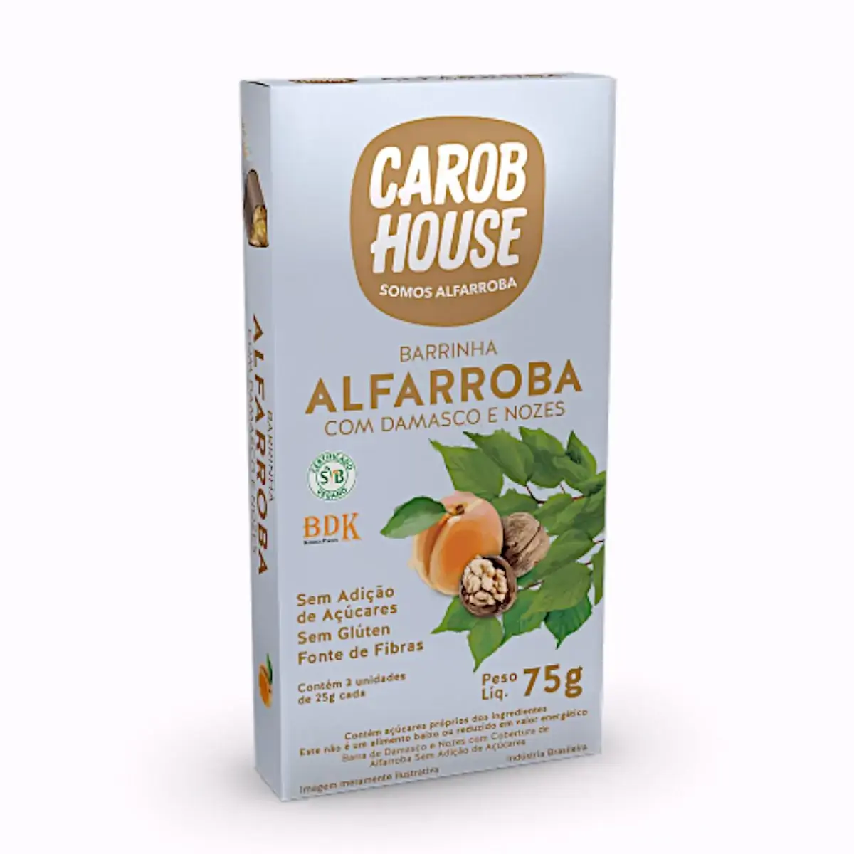 Alfarroba com Damasco e Nozes 75g