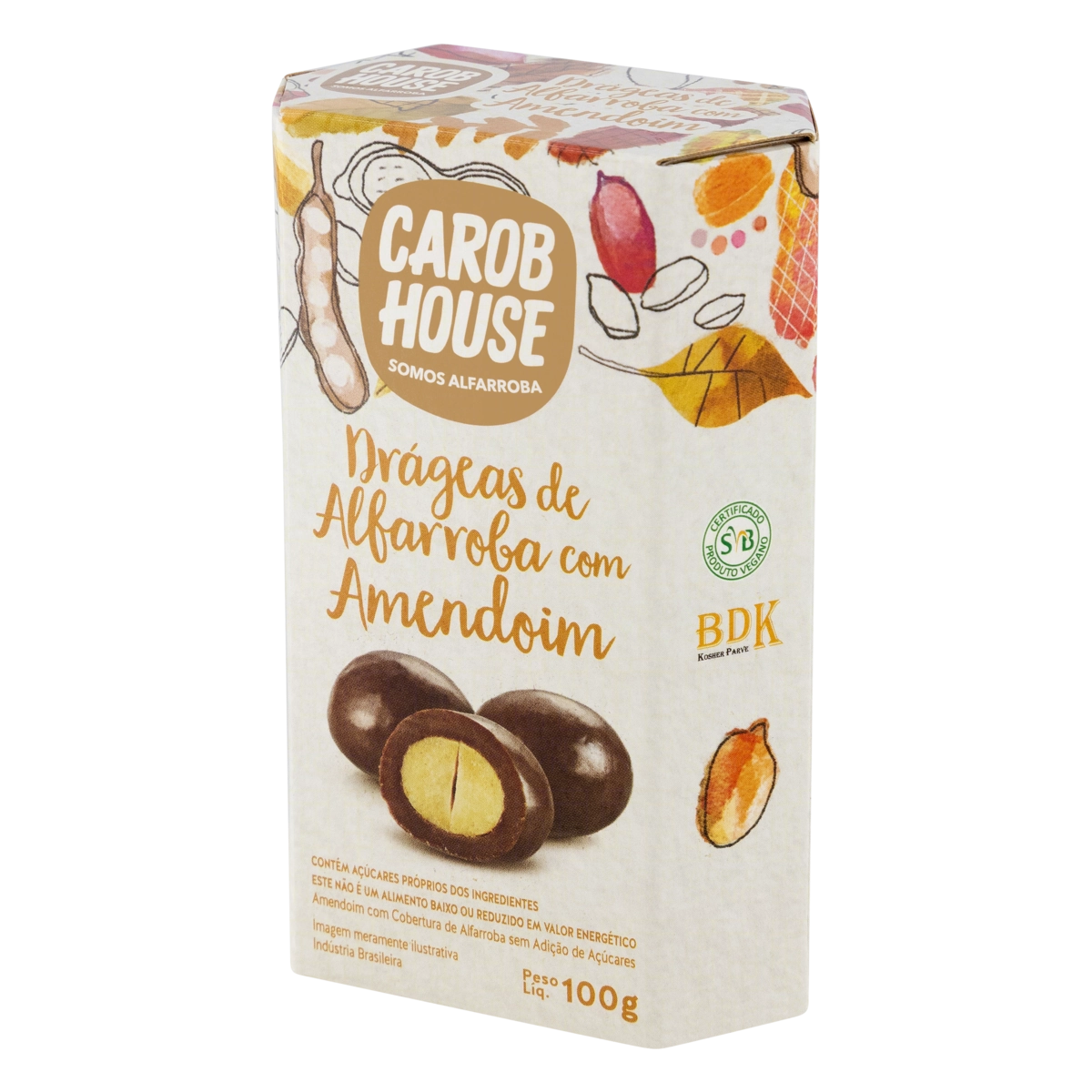 Confeito de Amendoim Cobertura Alfarroba Carob House Caixa 100g