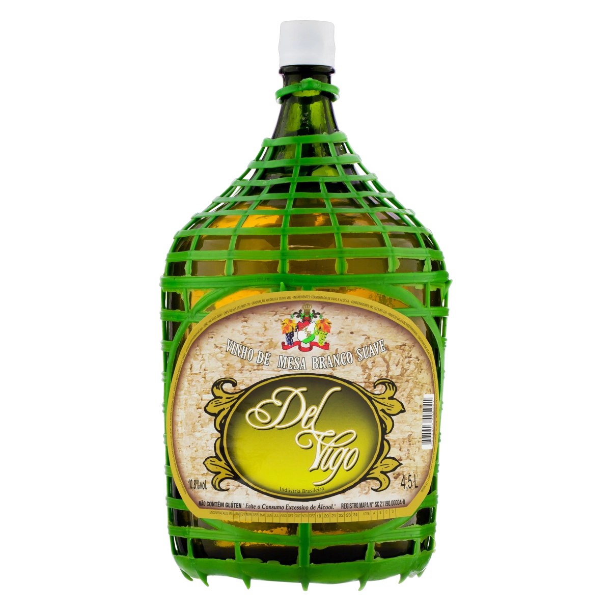 Vinho Brasileiro Branco Suave Del Vigo Garrafão 4,5l