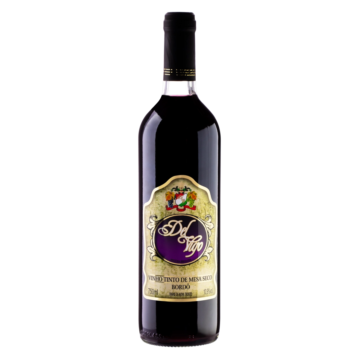 Vinho Brasileiro Tinto Seco Del Vigo Bordô Nova Trento Garrafa 750ml