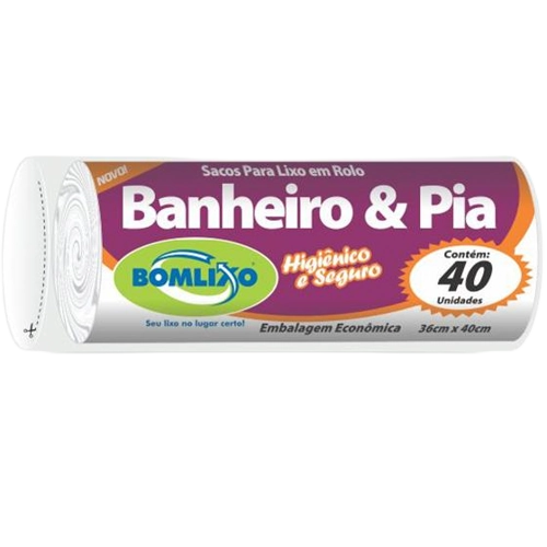 Saco Lixo Bomlixo Rolo Banheiro 40und