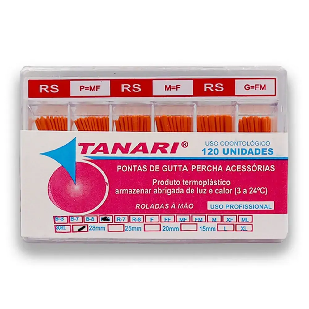 Cone De Guta Percha Secundaria 28mm - Tanari - Cone De Guta Percha Secundaria Rs 28mm - Tanari