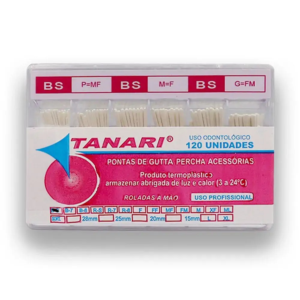 Cone De Guta Percha Secundaria 28mm - Tanari - Cone De Guta Percha Secundaria Bs 28Mm - Tanari