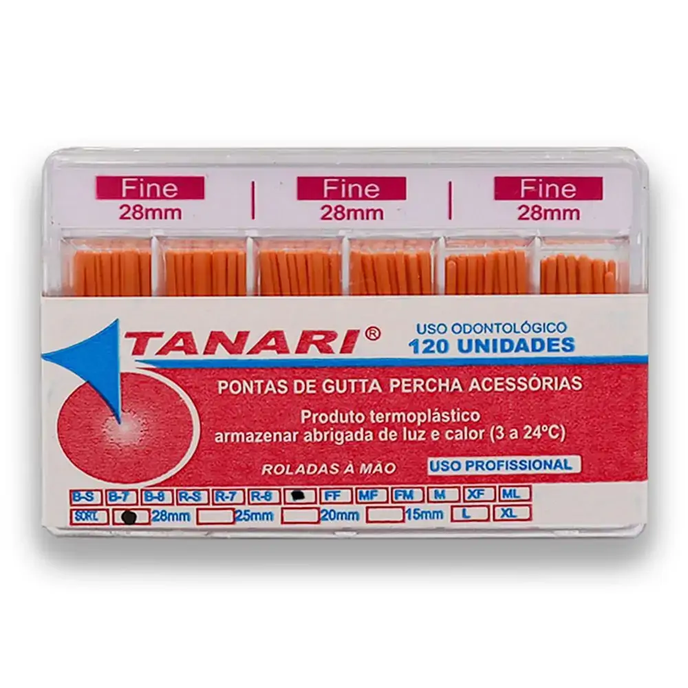Cone De Guta Percha Secundaria 28mm - Tanari - Cone De Guta Percha Secundaria F 28Mm - Tanari