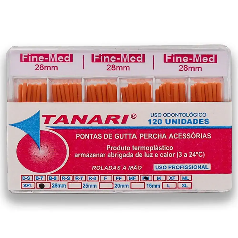 Cone De Guta Percha Secundaria 28mm - Tanari - Cone De Guta Percha Secundaria Fm 28Mm - Tanari