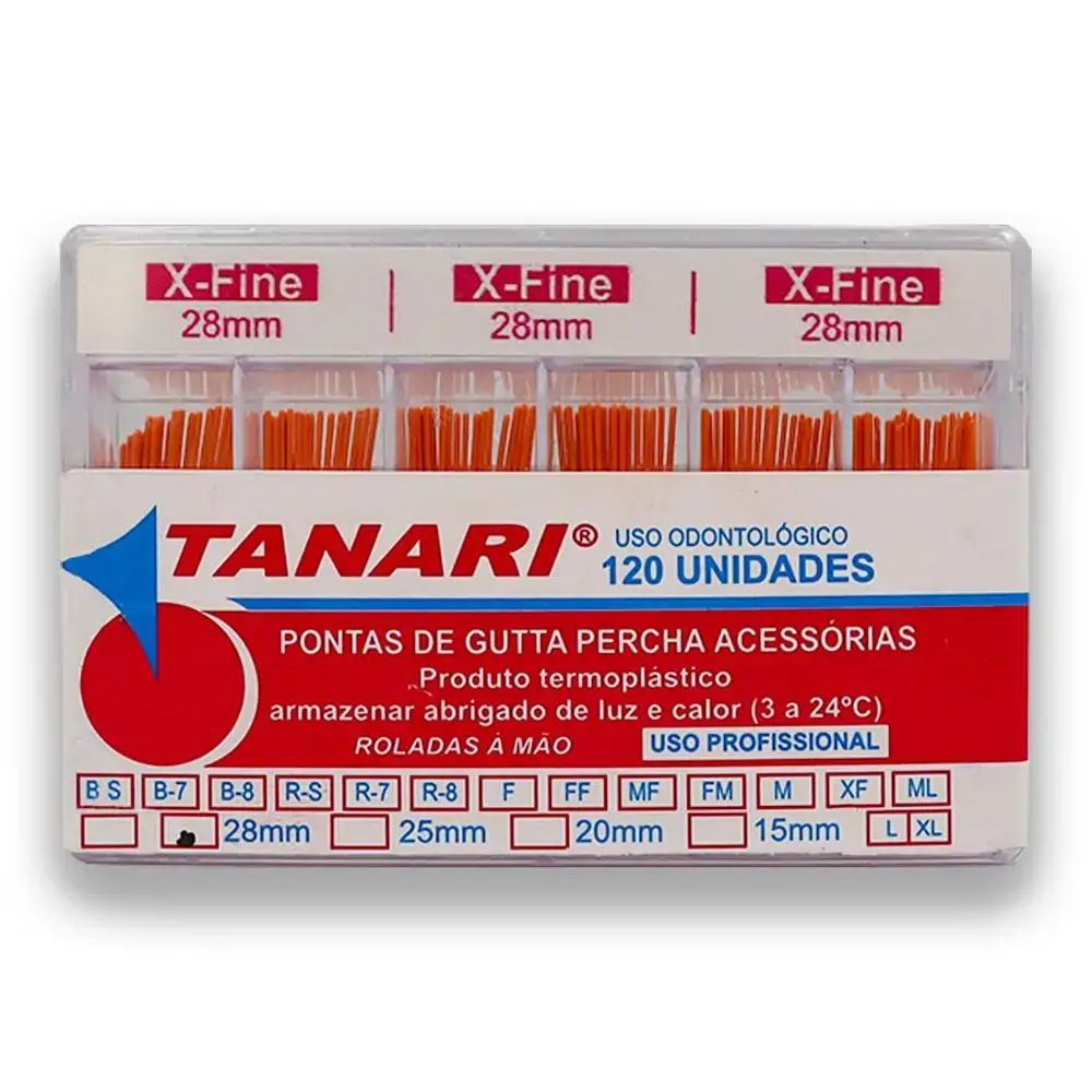 Cone De Guta Percha Secundaria 28mm - Tanari - Cone De Guta Percha Secundaria Xf 28Mm - Tanari