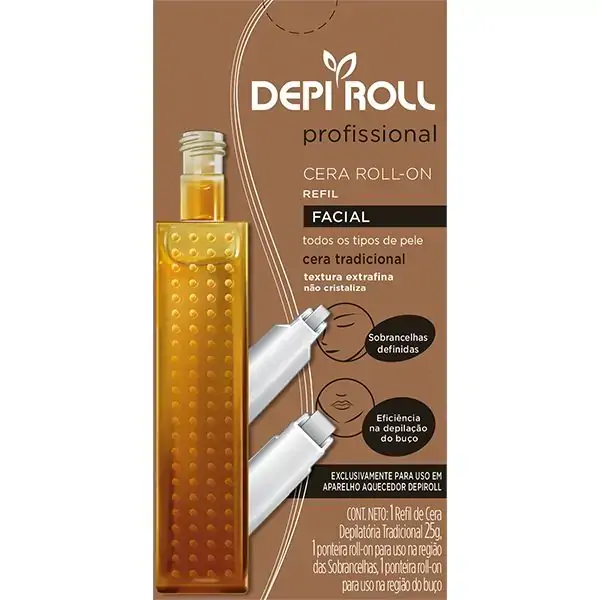 Cera Quente Depi Roll Facial Tradicional Refil Roll On