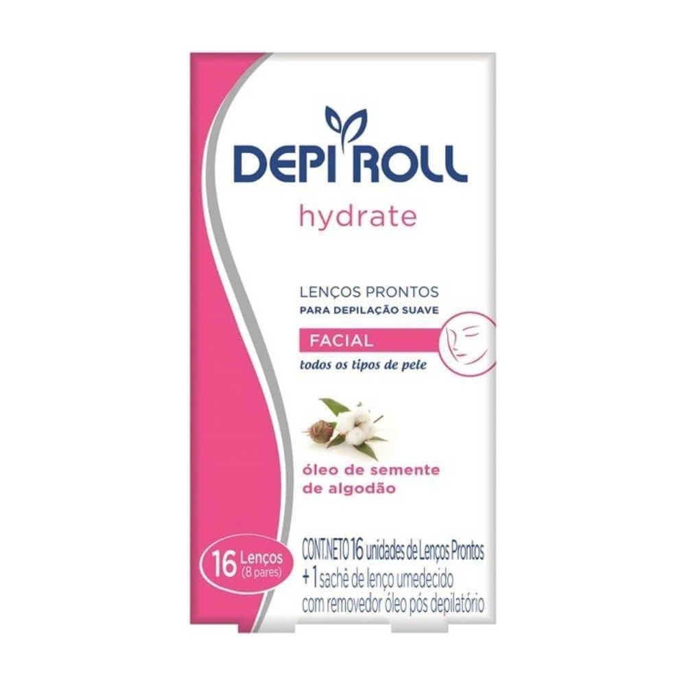Lenço Para Depilação Suave Facial óleo De Semente De Algodão Depi Roll Hydrate Caixa 16 Unidades
