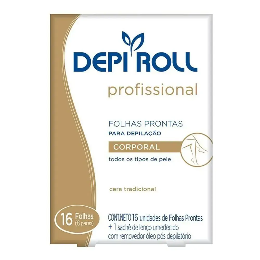 Lenço Pronto para Depilação Corporal Depiroll Hydrate com 16 Unidades