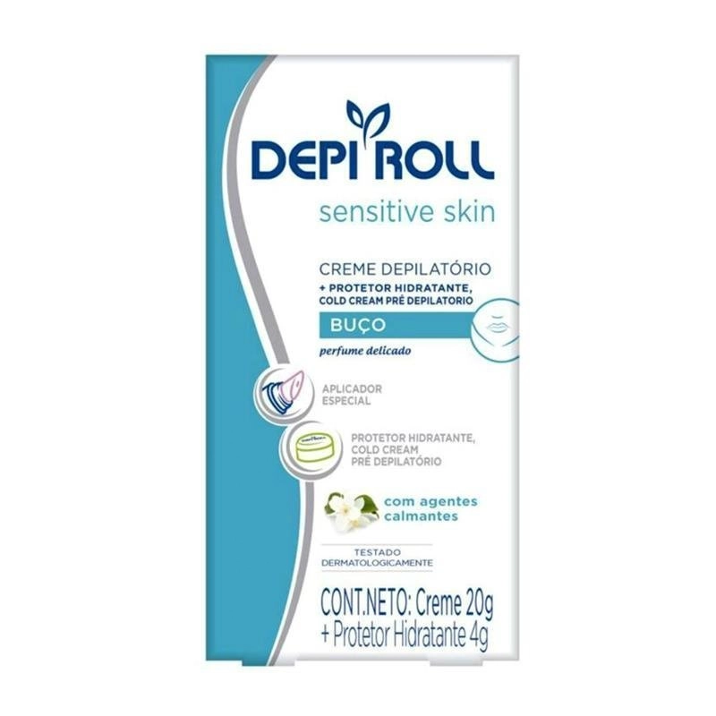 Creme Depilatório Sensitive Skin Buço Depi Roll Caixa 20g