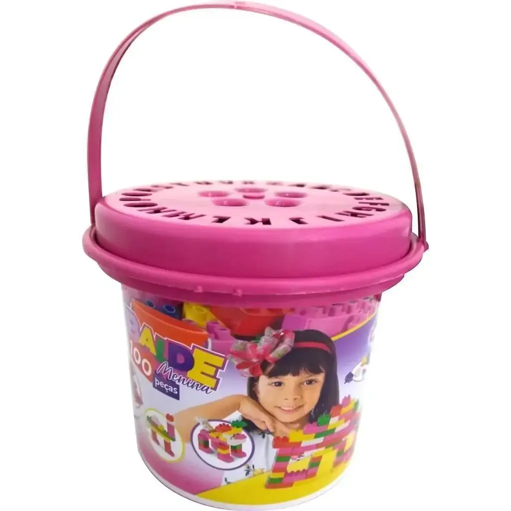 Brinquedo.riberbrink Balde Menina 100pcs. Medio