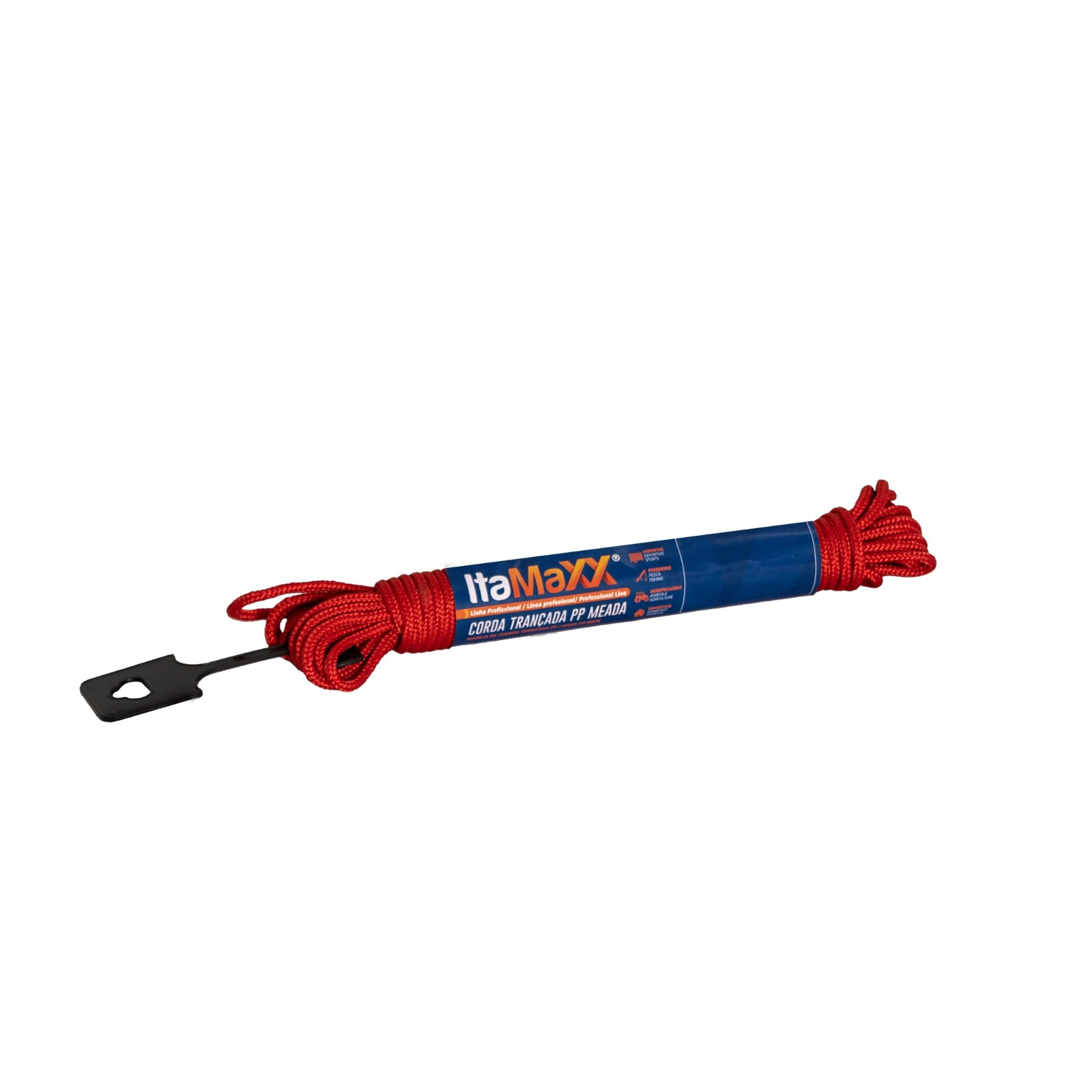Corda de Polipropileno Trançada 6mm Multifilamento com 10m Vermelho Itacorda