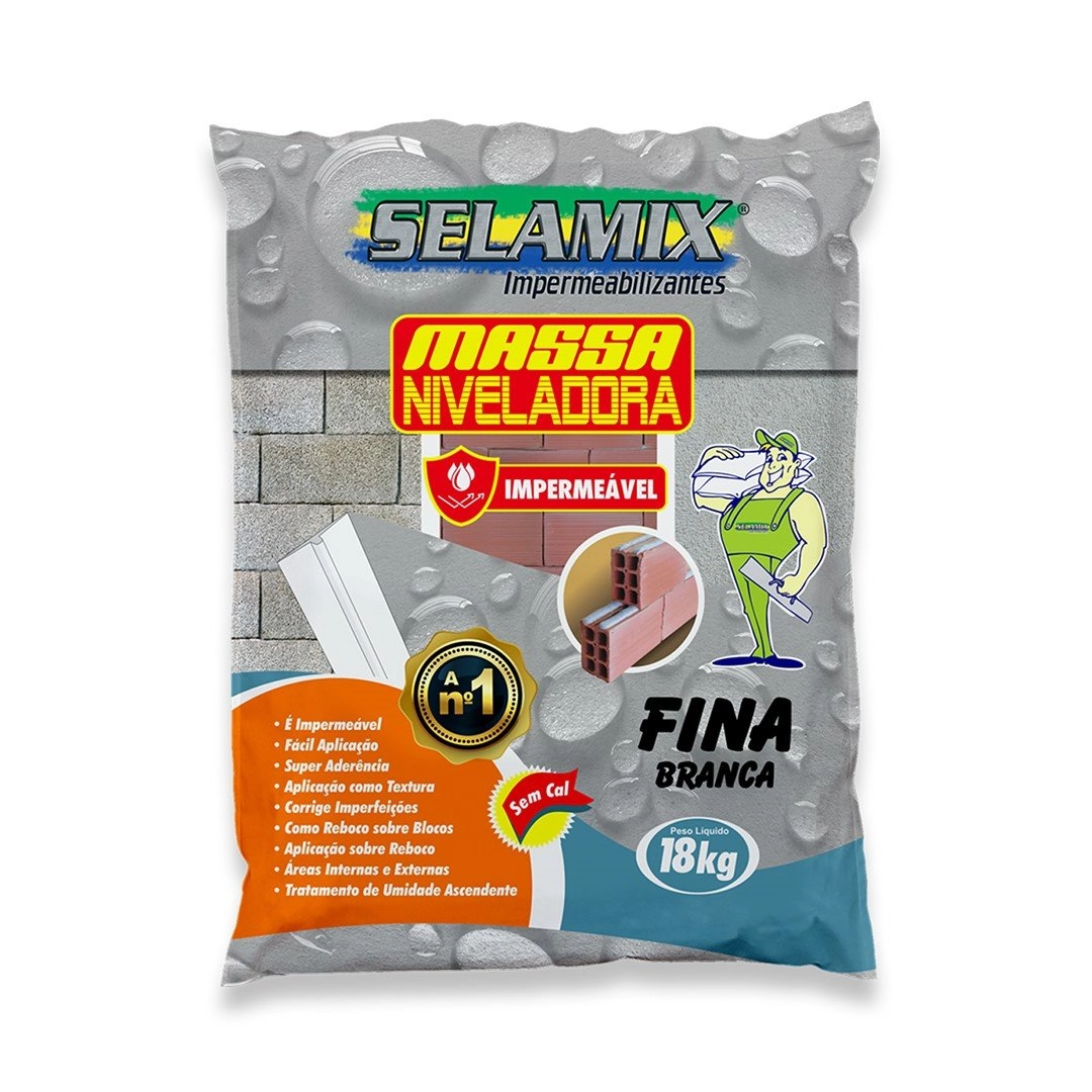 Massa Niveladora Fina Branco 18kg