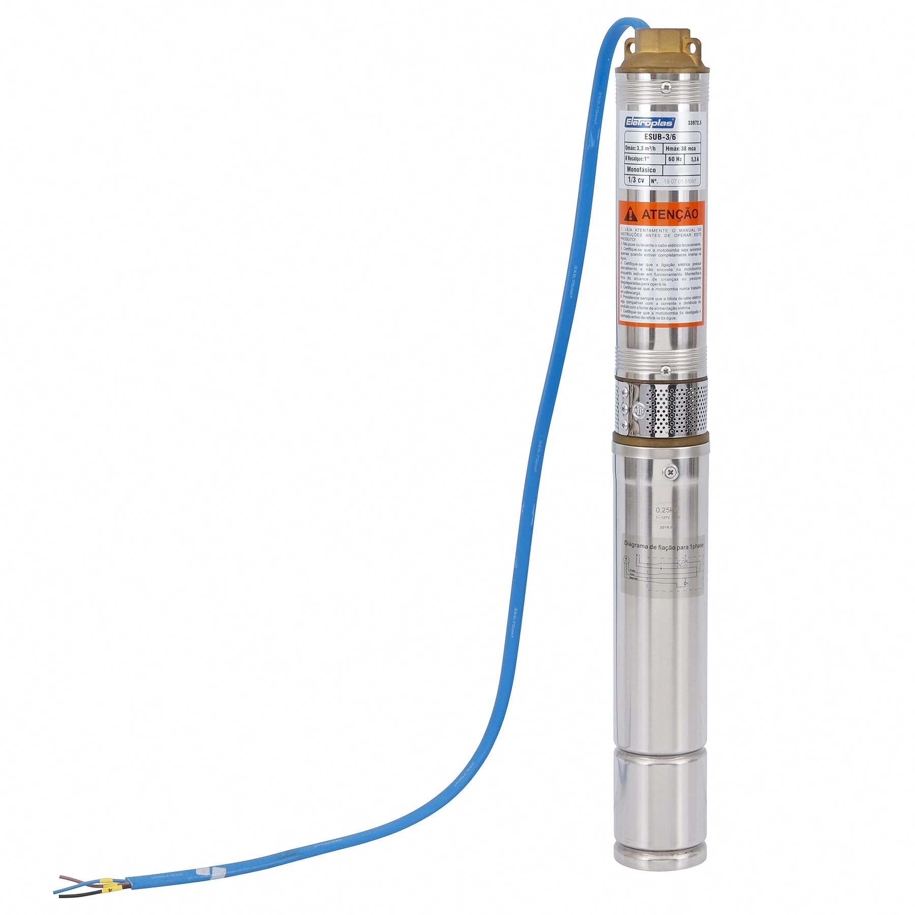 Bomba Submersa ESUB 3/6 220V Garthen