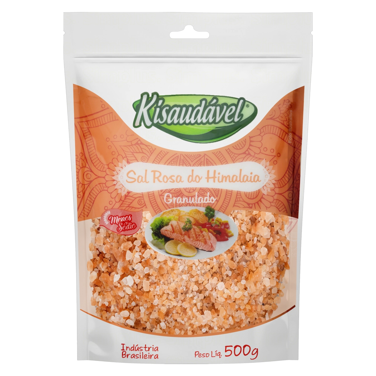 Sal Rosa Do Himalaia Granulado Kisaudável Pouch 500g