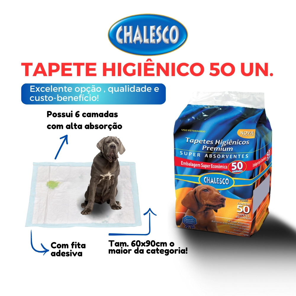 Tapete Higiênico 50 Unidades Chalesco