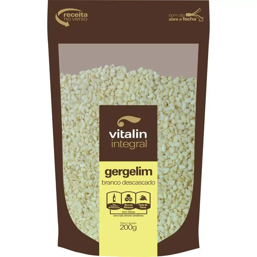 Gergelim Branco Descascado Integral Vitalin 200g