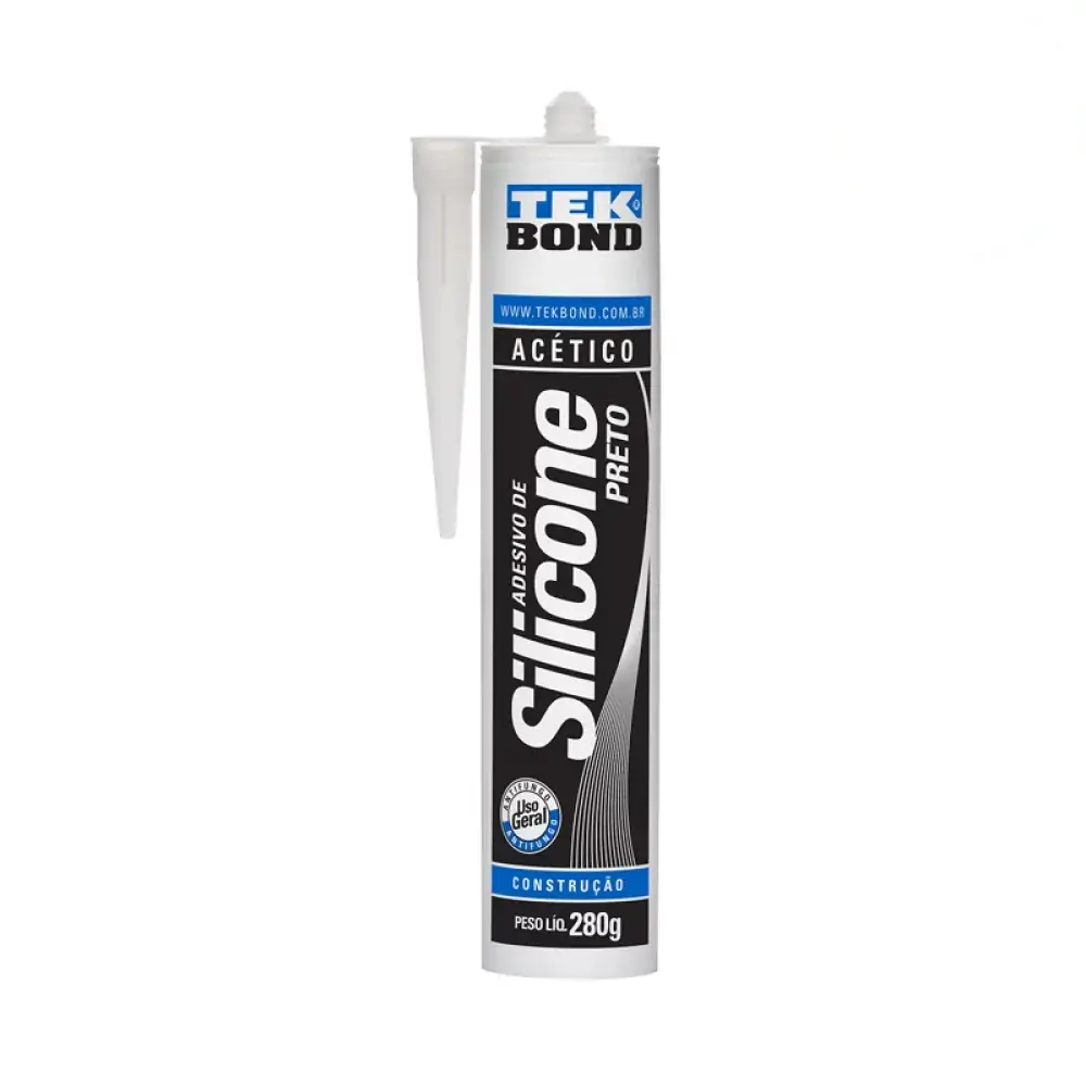 Silicone Acético Uso Geral 280g Preto