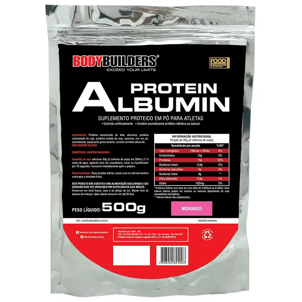 Albumin Morango 454g Body Builders