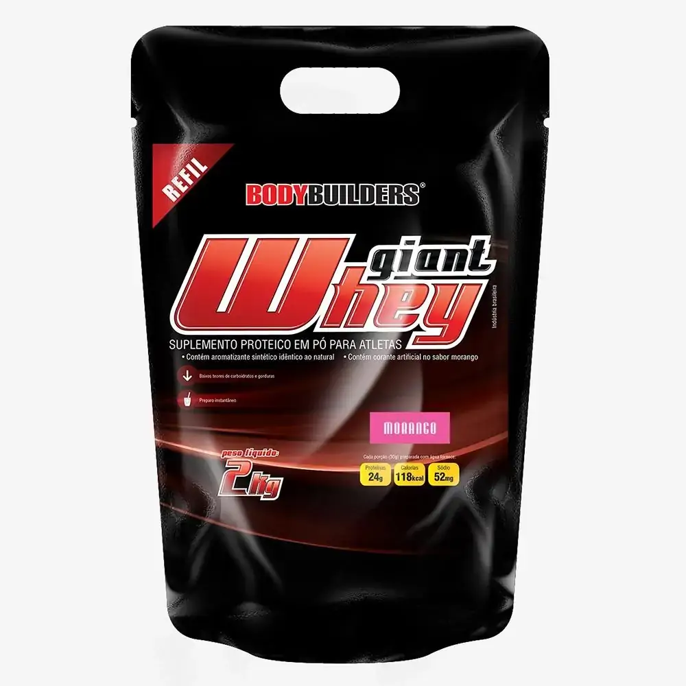 Giant Whey 2kg (REFIL) Morango Bodybuilders
