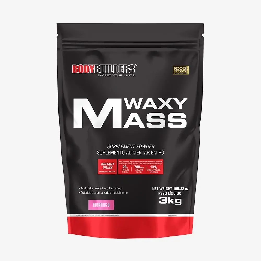 Waxy Mass 3kg (Refil) Morango ¿ Bodybuilders