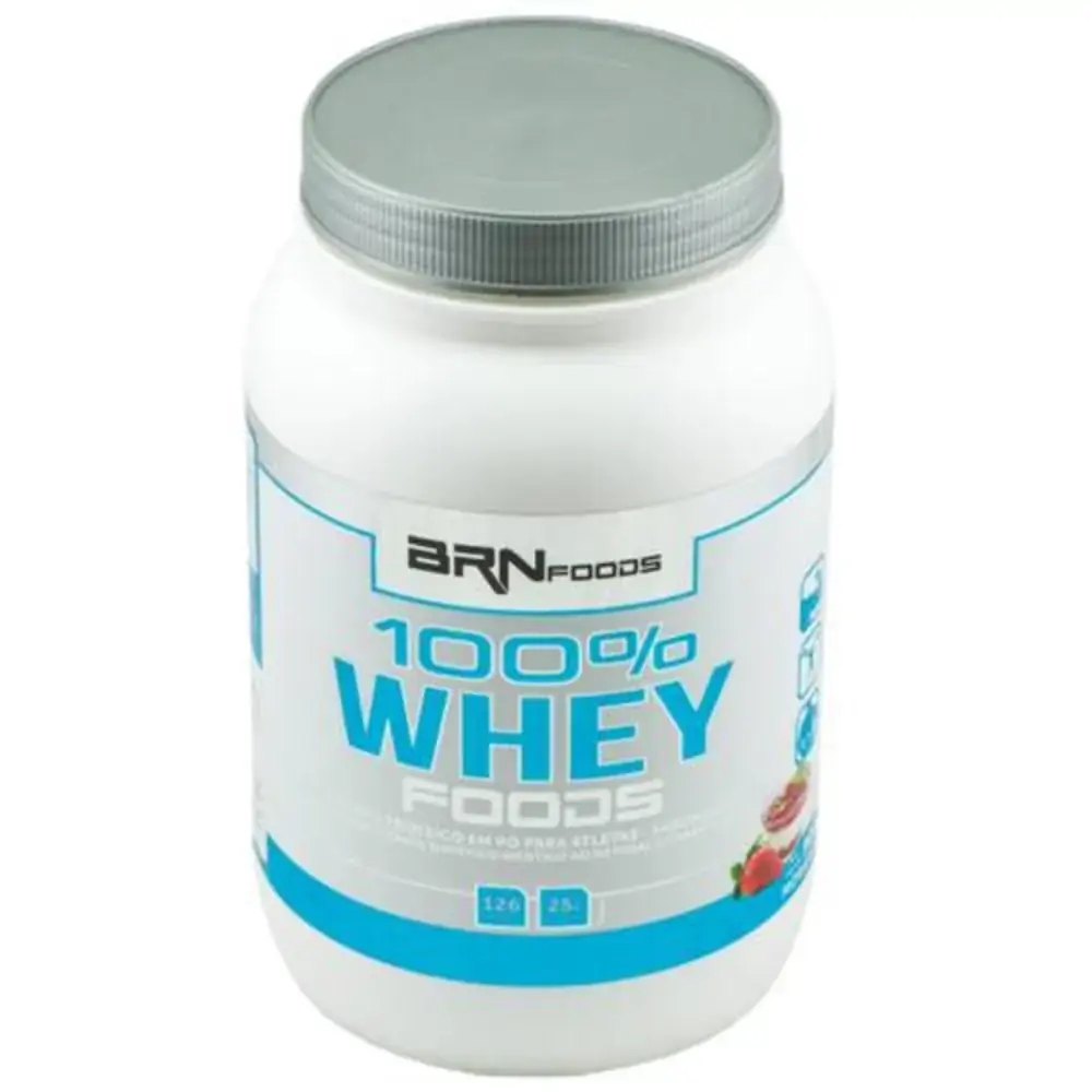 100 Whey Brnfoods 900g Sabor Morango