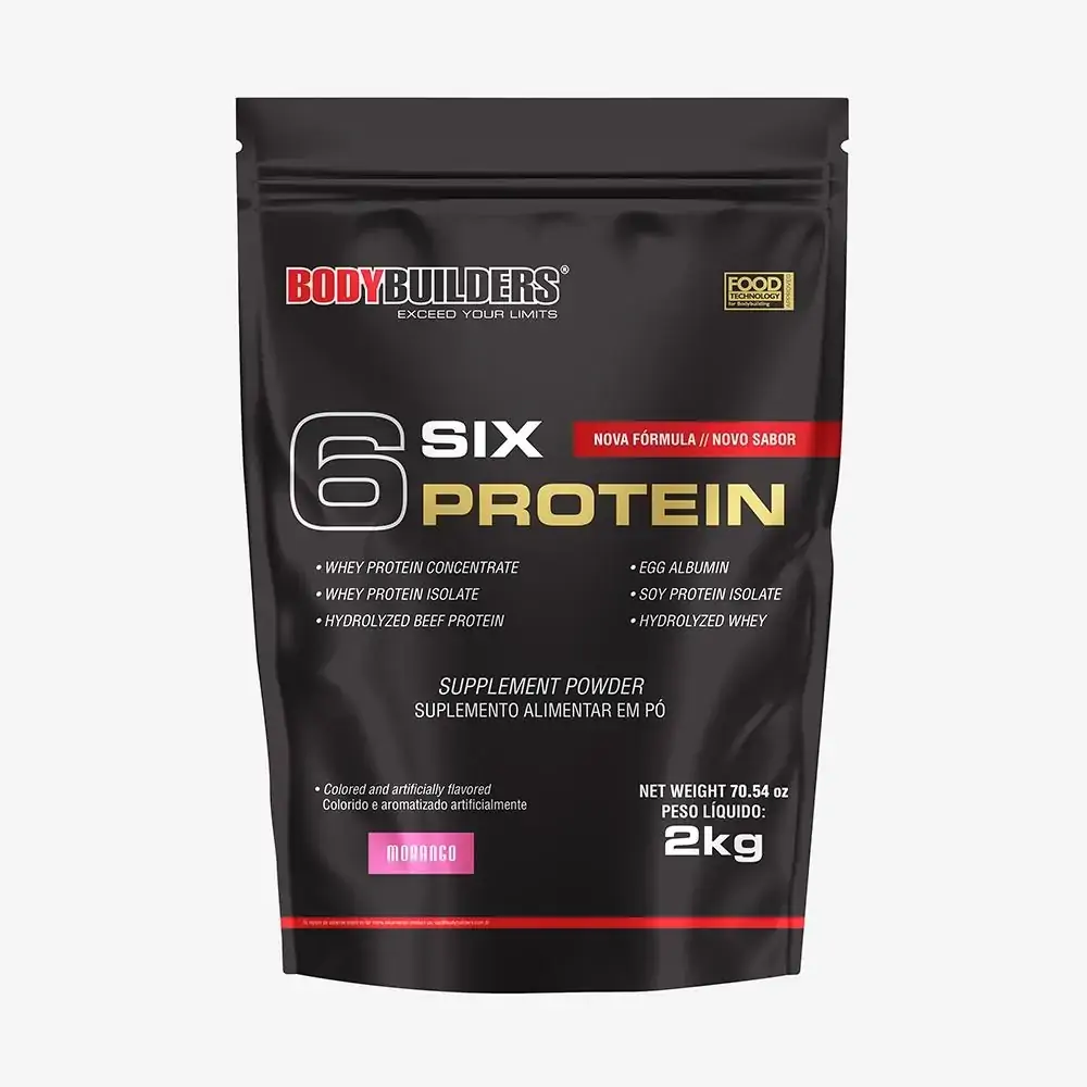 6 Six Protein 2kg Morango Bodybuilders
