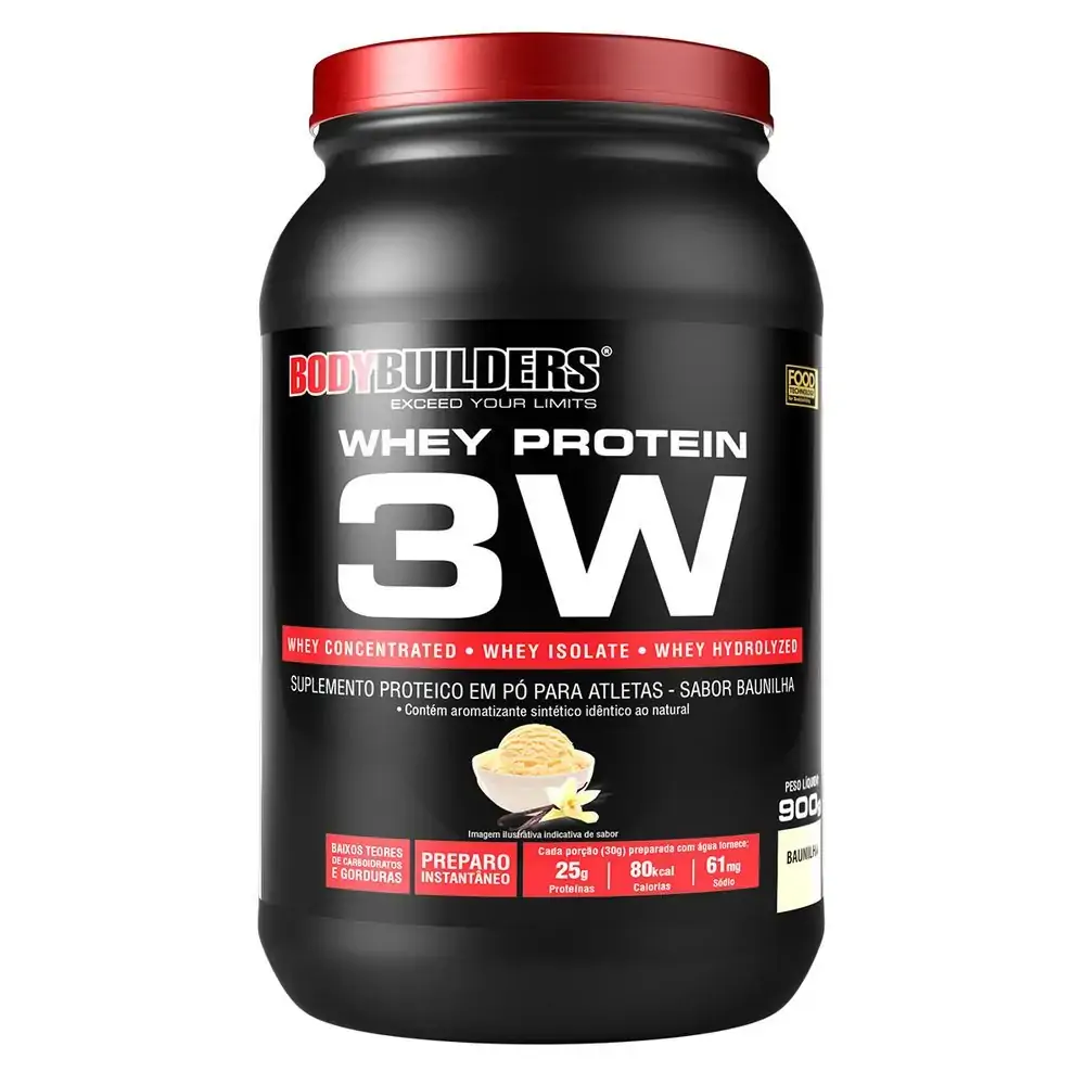 Whey 3w Bodybuilders 900g Baunilha
