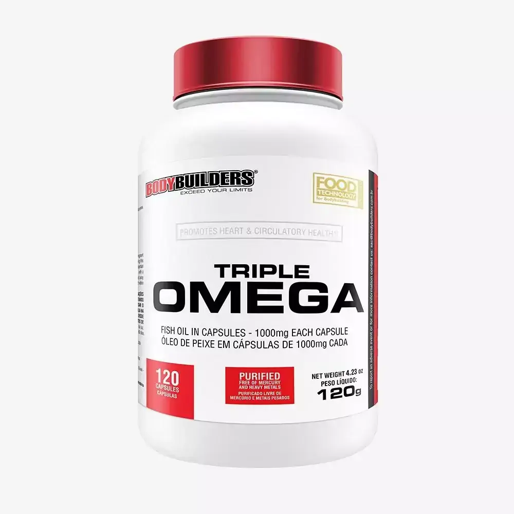 Ômega - 3 TRIPLE OMEGA - 120 Cápsulas - Bodybuilders