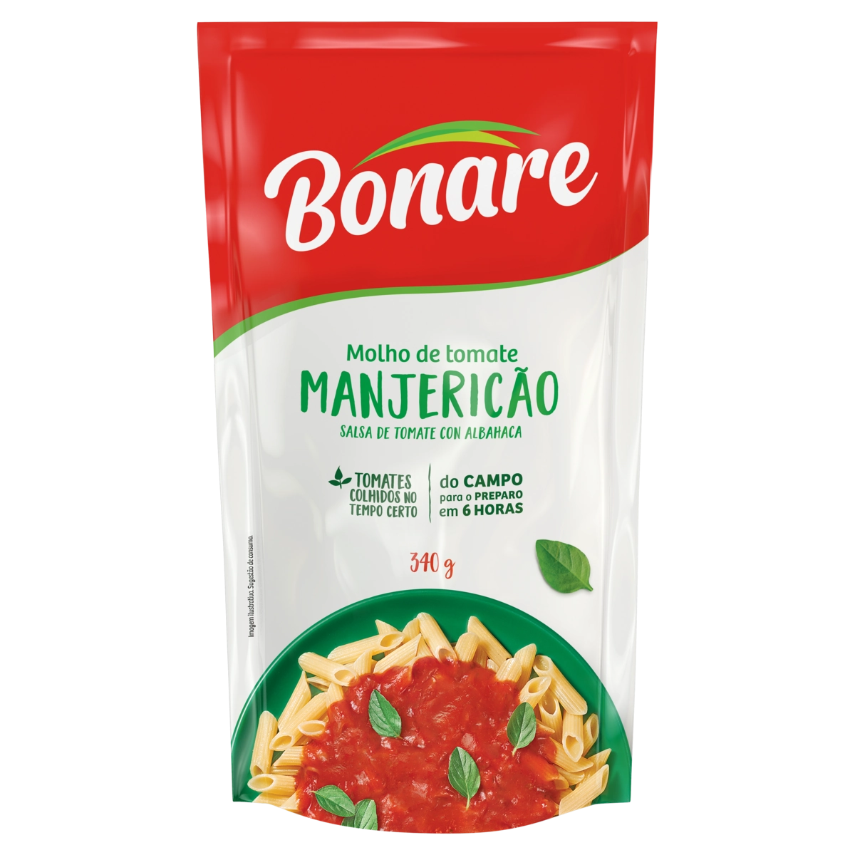 Molho De Tomate Com Manjericão Bonare Sachê 340g