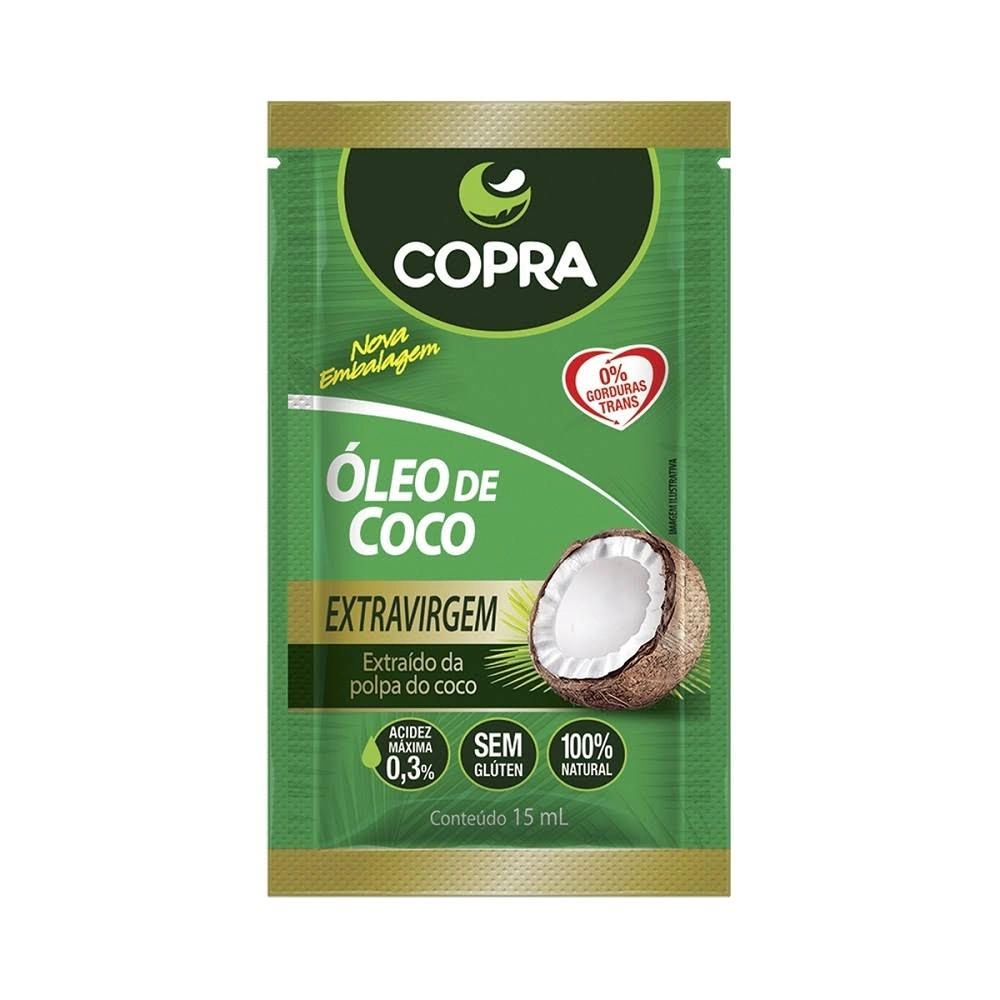 Óleo de Coco Extravirgem c/ 40 sachês de 15ml cada - Copra