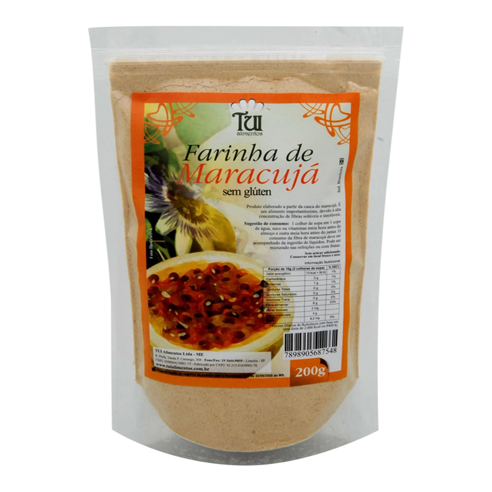 Farinha de Maracujá Sem Glúten Tui Alimentos 200g