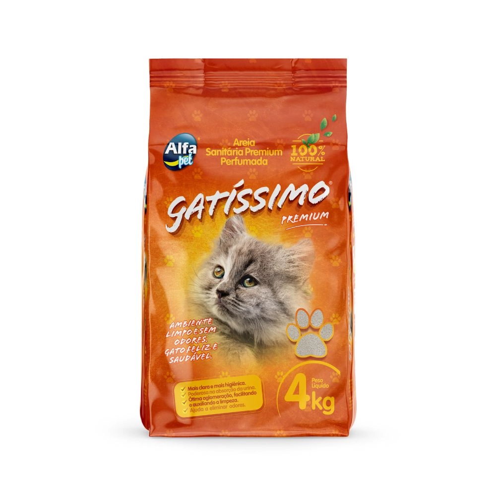 Gatíssimo Areia Sanitária Fina Premium para Gatos - AlfaPet (4 kg)