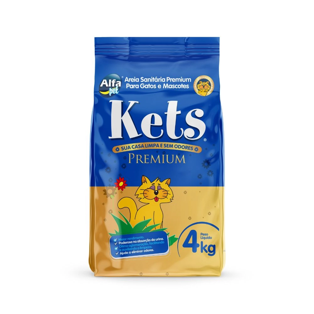 Areia Higiênica Kets Premium Para Gatos 4kg