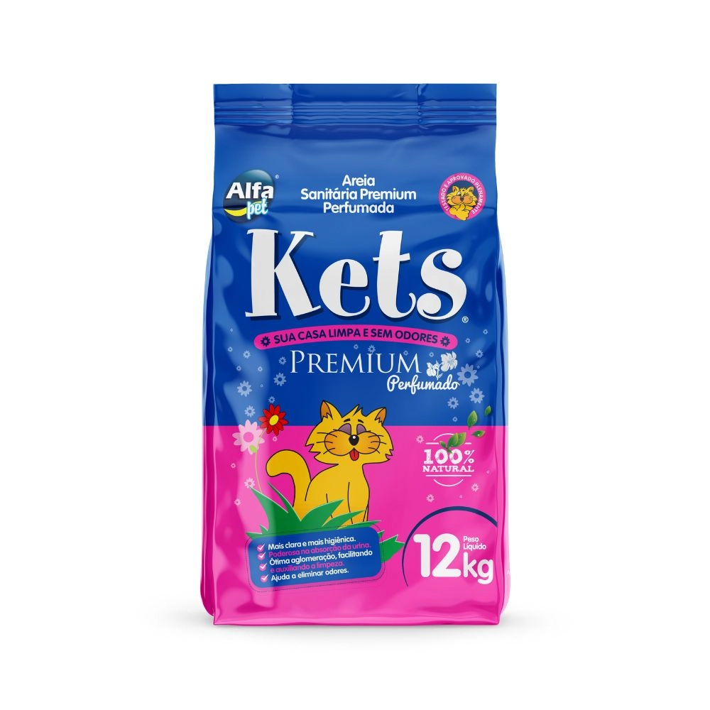 Areia Gatos Kets 12kg Premium Floral