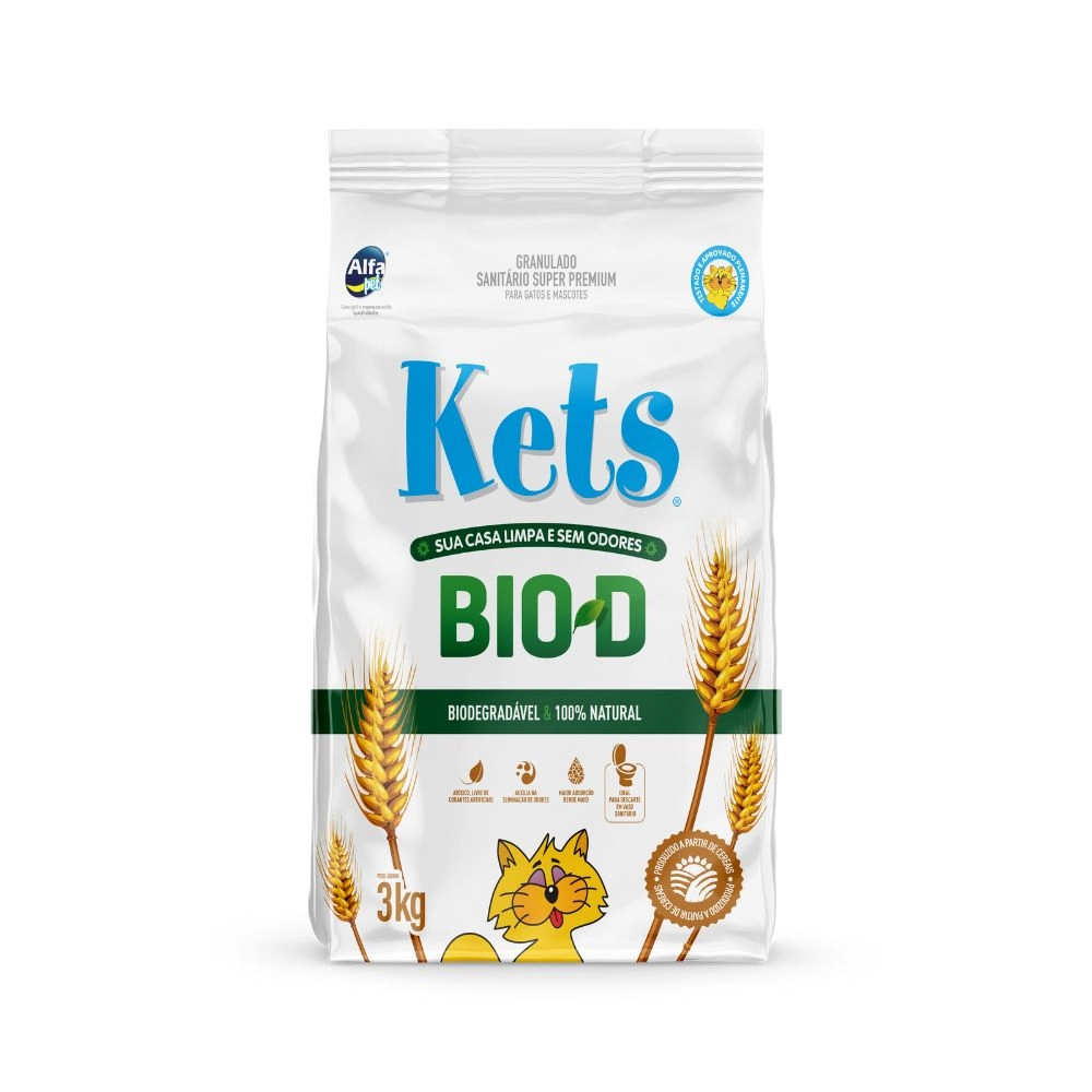 Areia Gatos Kets 3kg Bio D