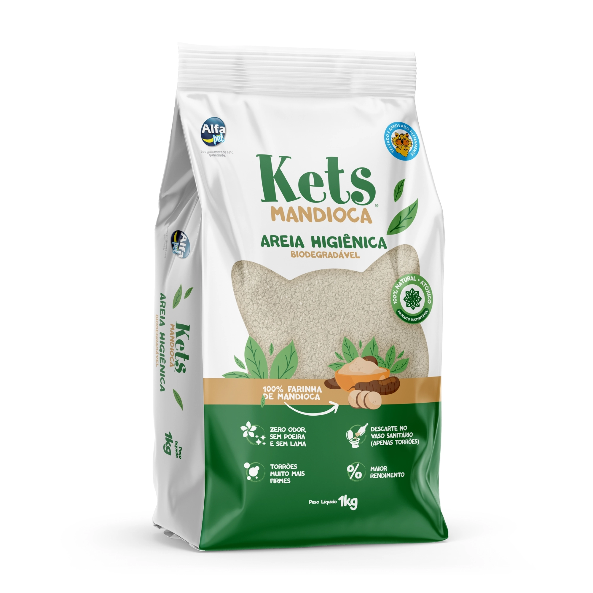 Areia Hig Kets Mandioca 1kg