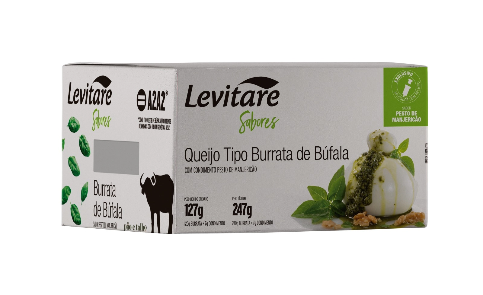 Queijo Tipo Burrata Levitare Manjericao 127g