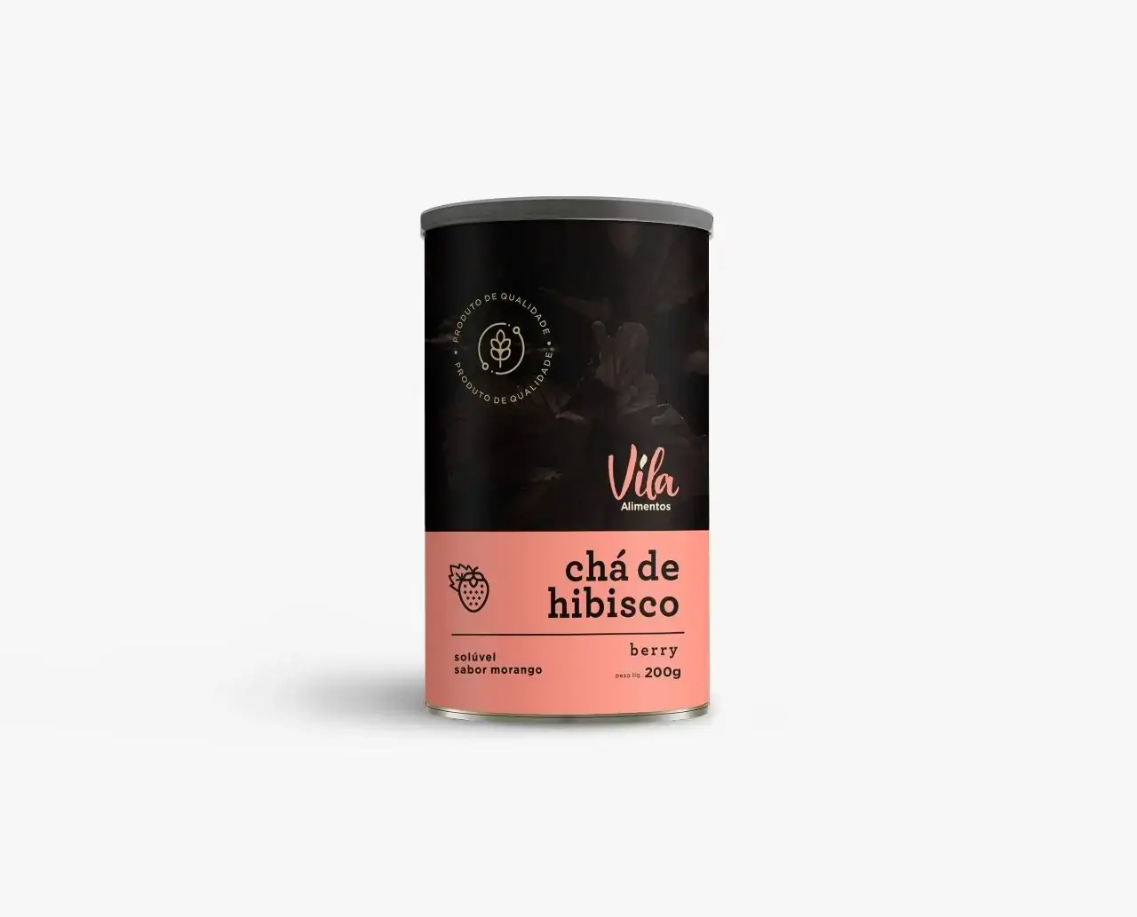 Cha Hibiscus Soluvel Morango .