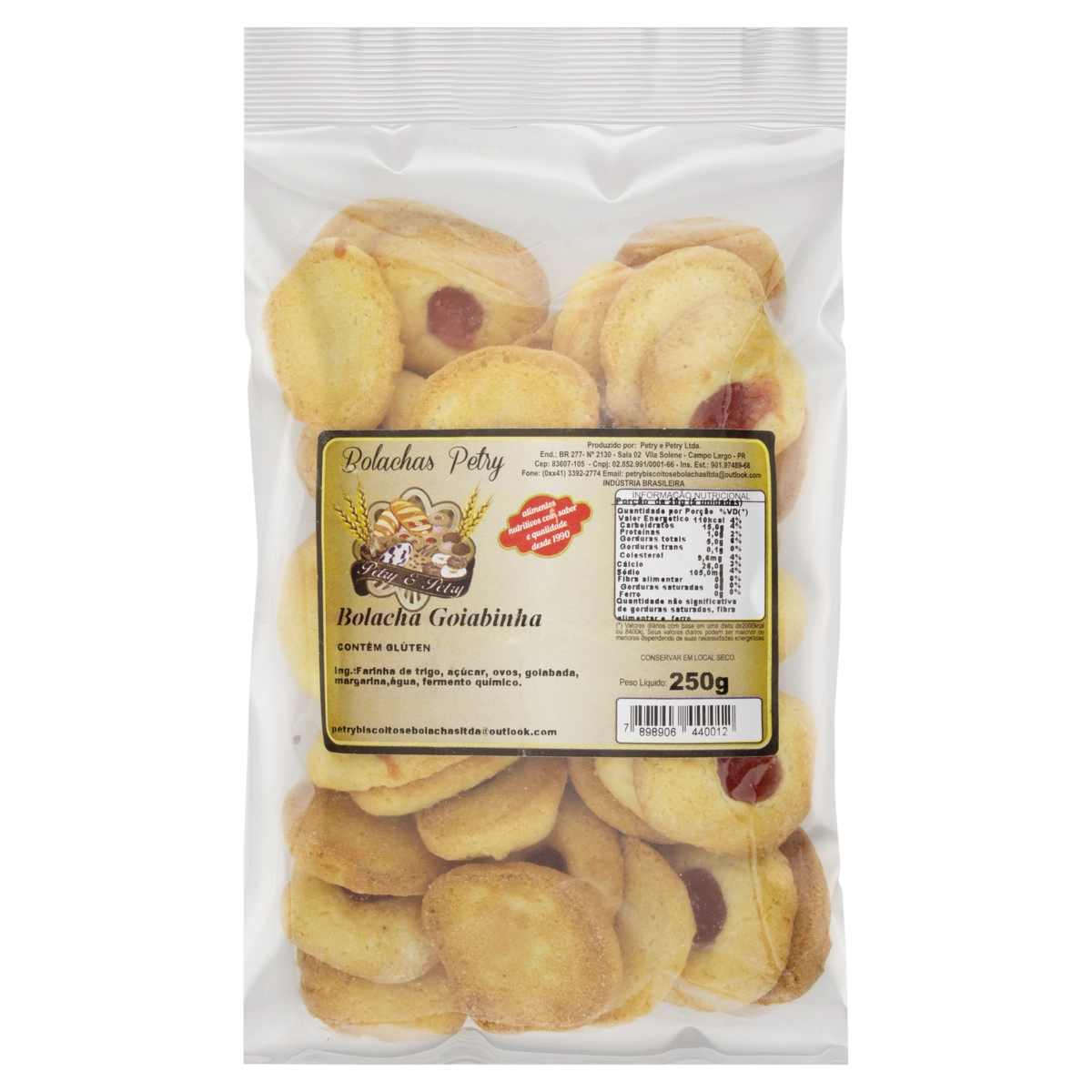 Bolacha Goiabinha Petry Pacote 250g